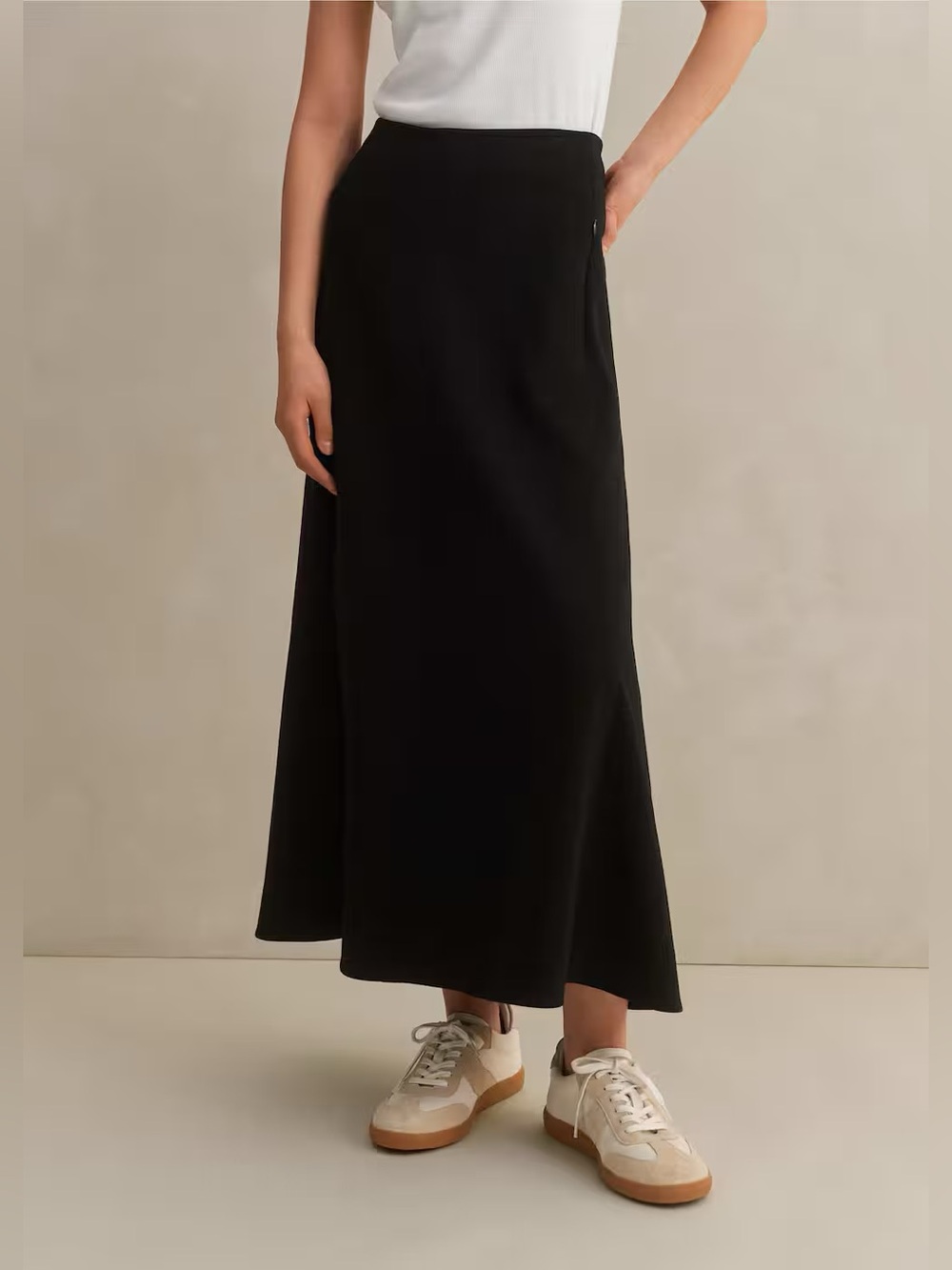 ME+EM Travel Tailoring A-Line Midi Skirt in Black size 4
